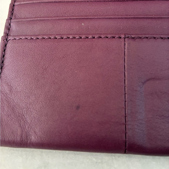 Coach Plum Leather Wallet with Gold Clasp - Picture 8 of 12